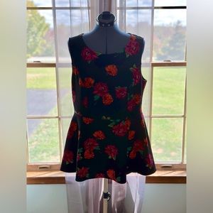 TORRID floral high low peplum top size 2X